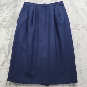 Vintage‎ 80s Jason Prescott Skirt Womens Size 10 Blue Pencil Pleated Office